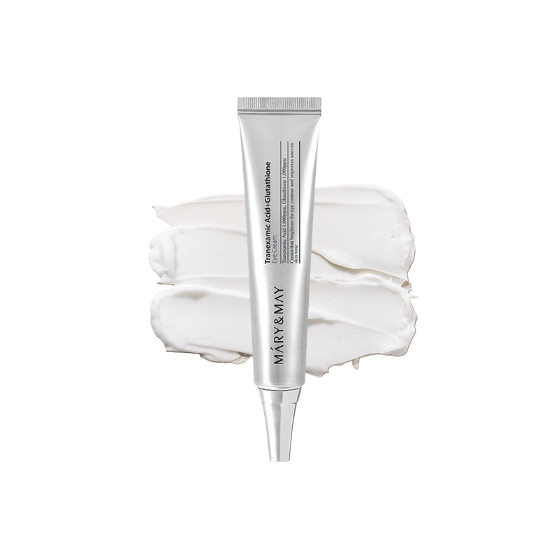Mary & May Tranexamic Acid + Glutathione Eye Cream 30ml product box and tube