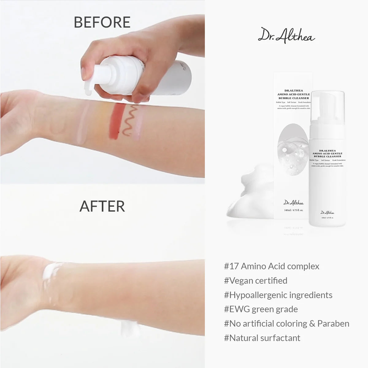 Dr. Althea Amino Acid Gentle Bubble Cleanser 140 ml product detail