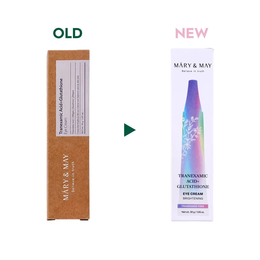 Mary & May Tranexamic Acid + Glutathione Eye Cream texture and ingredient detail