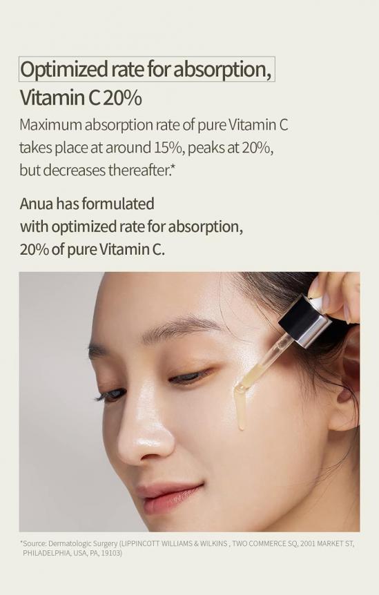 Anua Green Lemon Vitamin C Blemish Serum packaging and box detail
