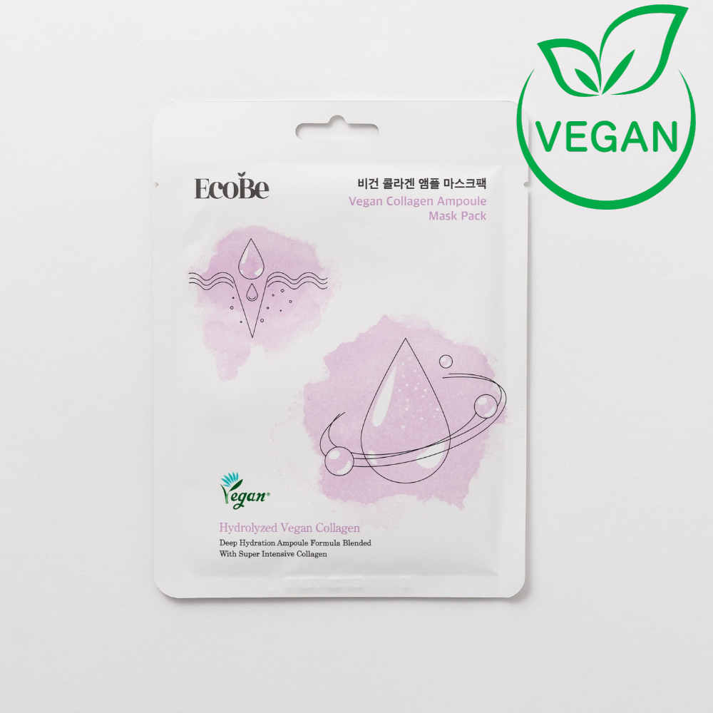 Deeply hydrating sheet mask with vegan collagen Ecobe Vegan Collagen Ampoule Mask - Koreancare