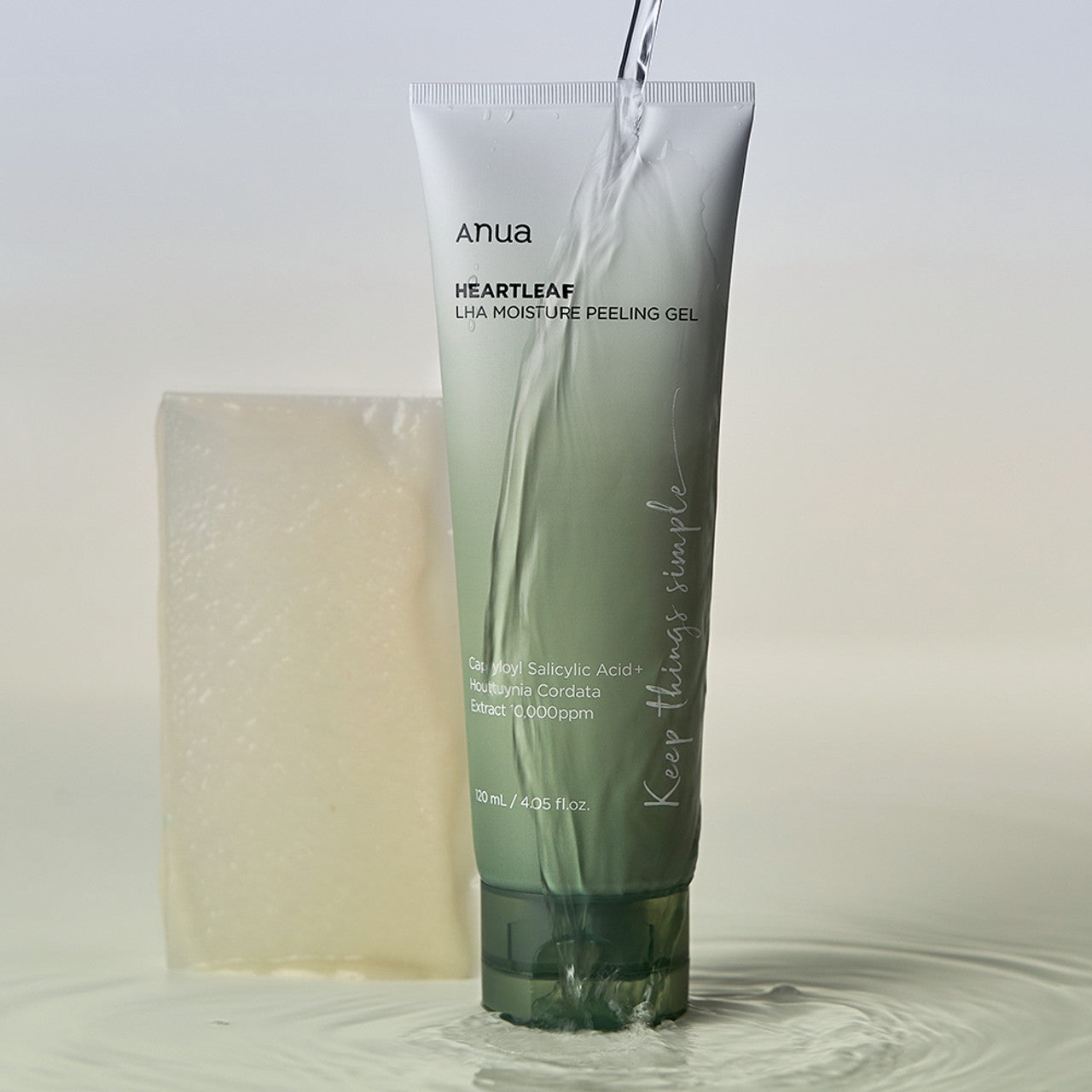 Anua Heartleaf LHA Moisture Peeling Gel 120ml aesthetic flat lay
