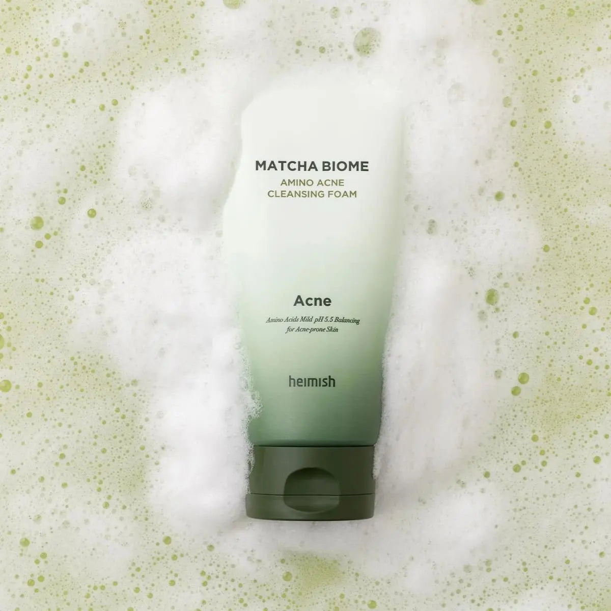 Heimish Matcha Biome Amino Cleansing Foam ingredient and detail graphic