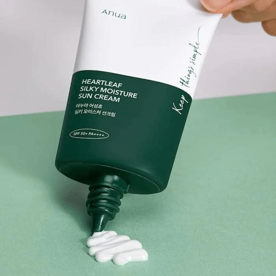ANUA HEARTLEAF SILKY MOISTURE SUNSCREEN 50ml - Koreancare