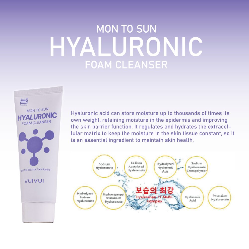Cleansing foam with hyaluronic acid Mon To Sun Foam Cleanser Hyaluronic - Koreancare
