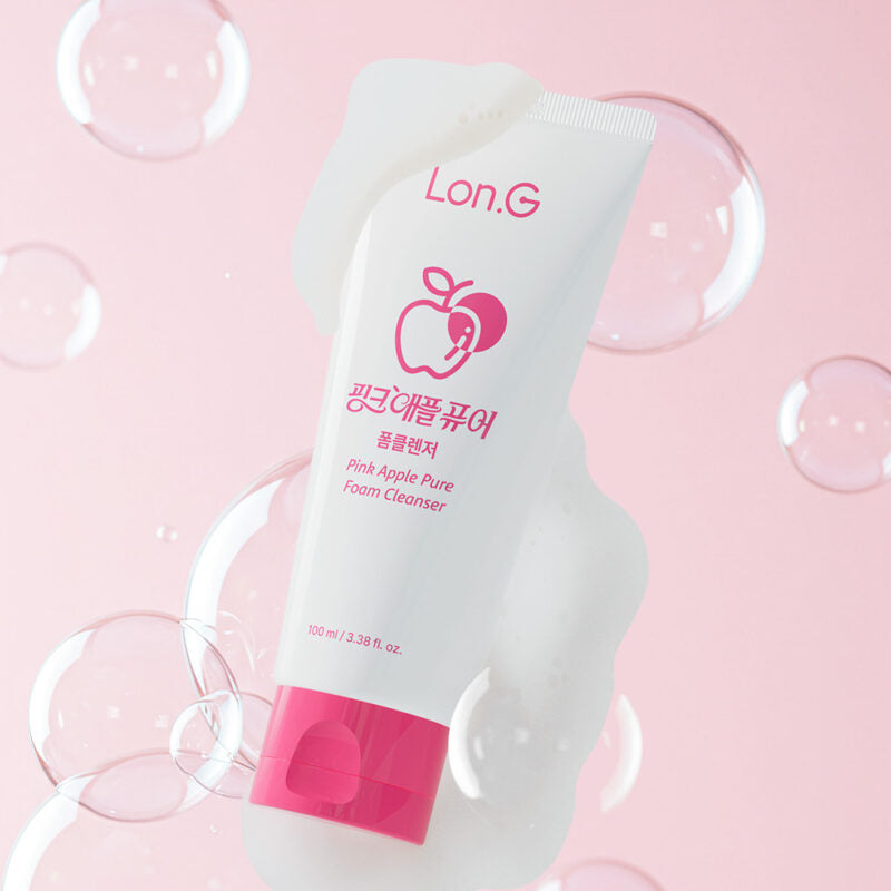 Lon.G Pink Apple Pure Foam Cleanser jelly-to-foam texture
