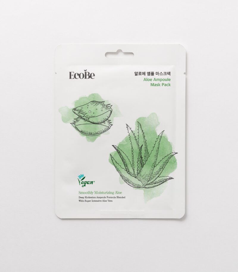 EcoBe Aloe Ampoule Mask hydrating aloe sheet mask single sachet