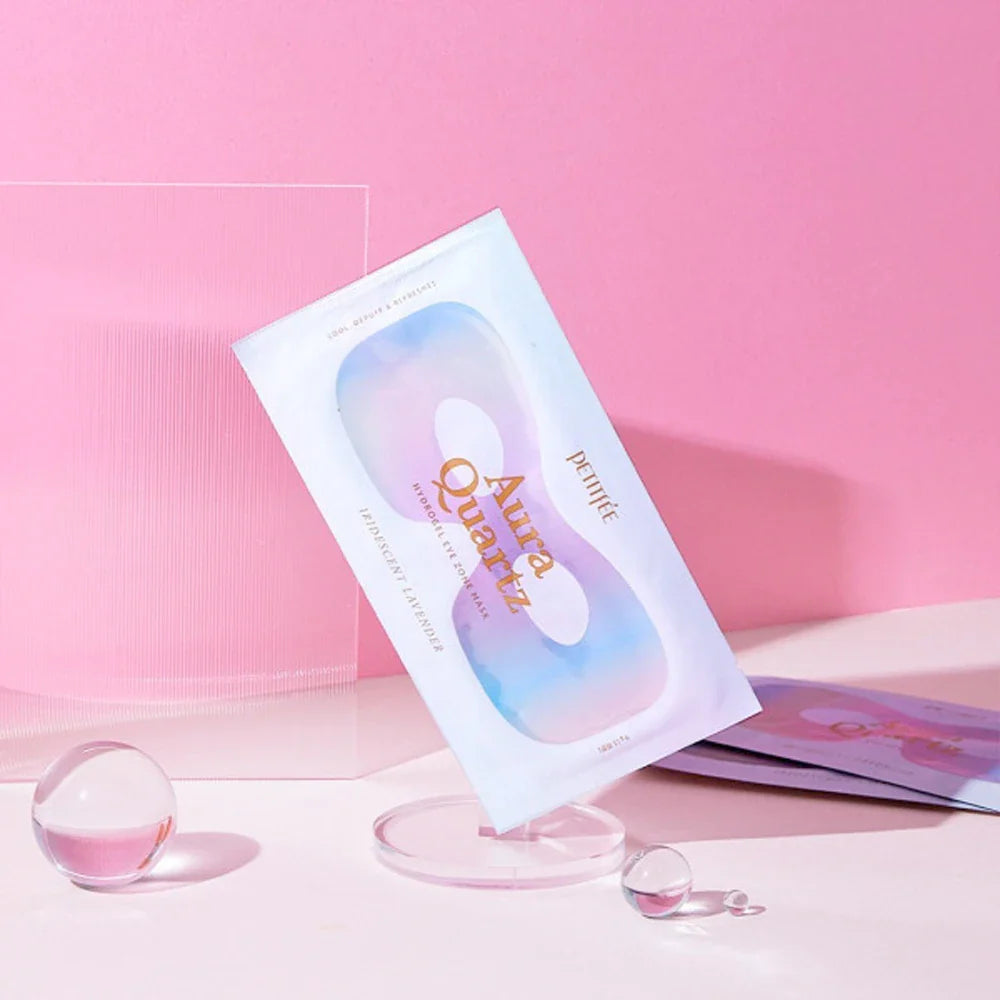 Brightening eye zone mask Petitfee Aura Quartz Hydrogel Eye Zone Mask – Iridescent Lavender - Koreancare