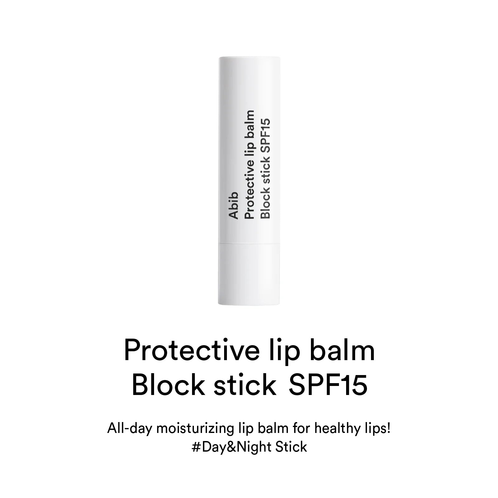 Abib Protective Lip Balm Block Stick SPF15 stick with cap, second product view