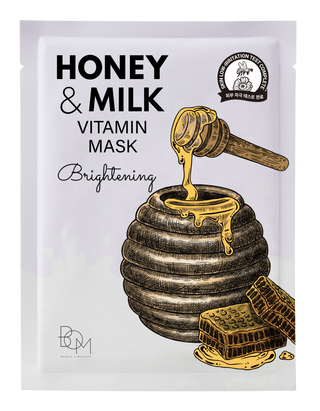 Φωτεινή μάσκα προσώπου με γάλα και μέλι Beauty of Majesty Honey & Milk Vitamin Mask Brightening 25g