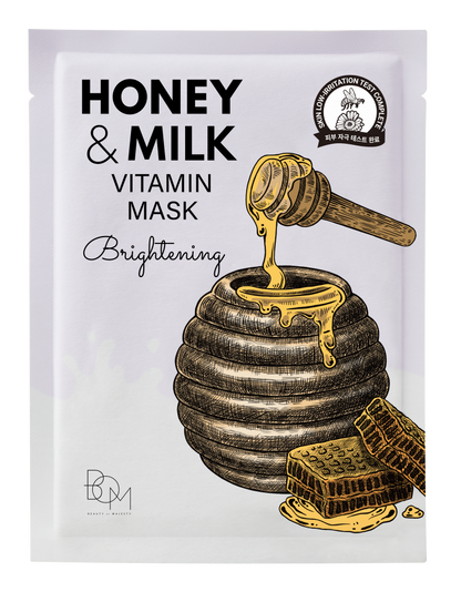 Brightening sheet mask with milk and honey BOM Honey &amp; Milk Vitamin Mask - Koreancare