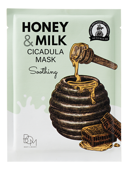 Soothing sheet mask with calendula, milk and honey BOM Honey &amp; Milk Cicadula Mask - Koreancare