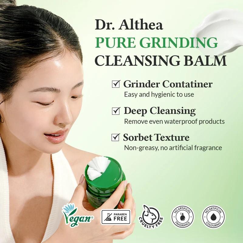 Dr. Althea Pure Grinding Cleansing Balm sorbet-like texture swatch