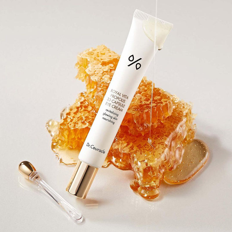 Dr. Ceuracle Royal Vita Propolis 33 Capsule Eye Cream applied to under-eye area