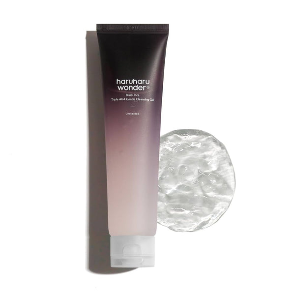 Απαλό gel καθαρισμού με απολέπιση haruharu wonder® Black Rice Triple AHA Gentle Cleansing Gel Unscented 100ml