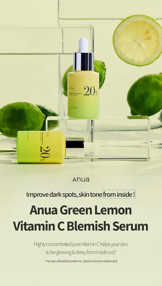 Anua Green Lemon Vitamin C Blemish Serum 20g product information panel