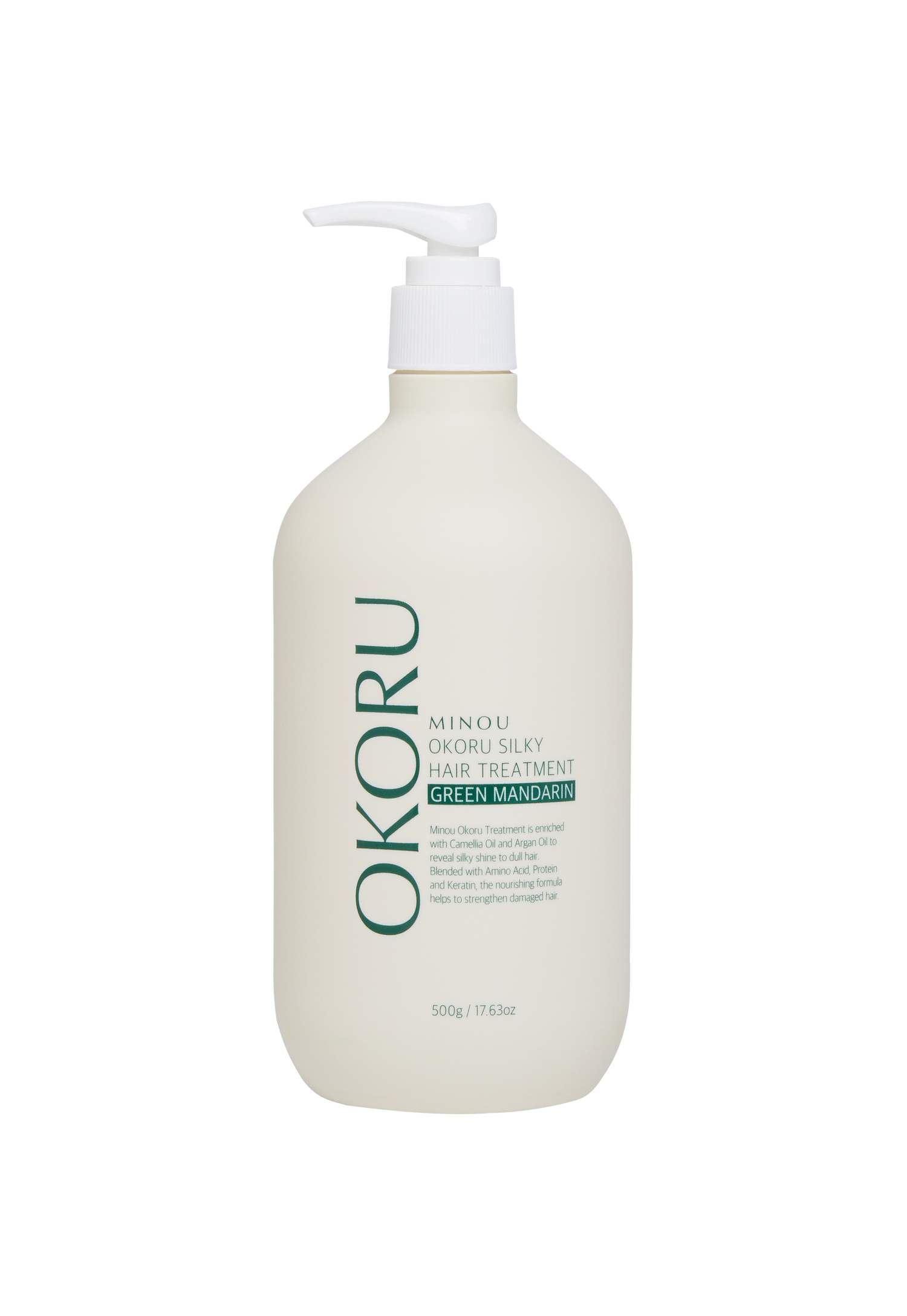 OKORU Green Mandarin Scalp Shampoo ingredients and product detail graphic