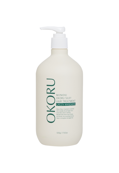 OKORU Green Mandarin Scalp Shampoo ingredients and product detail graphic