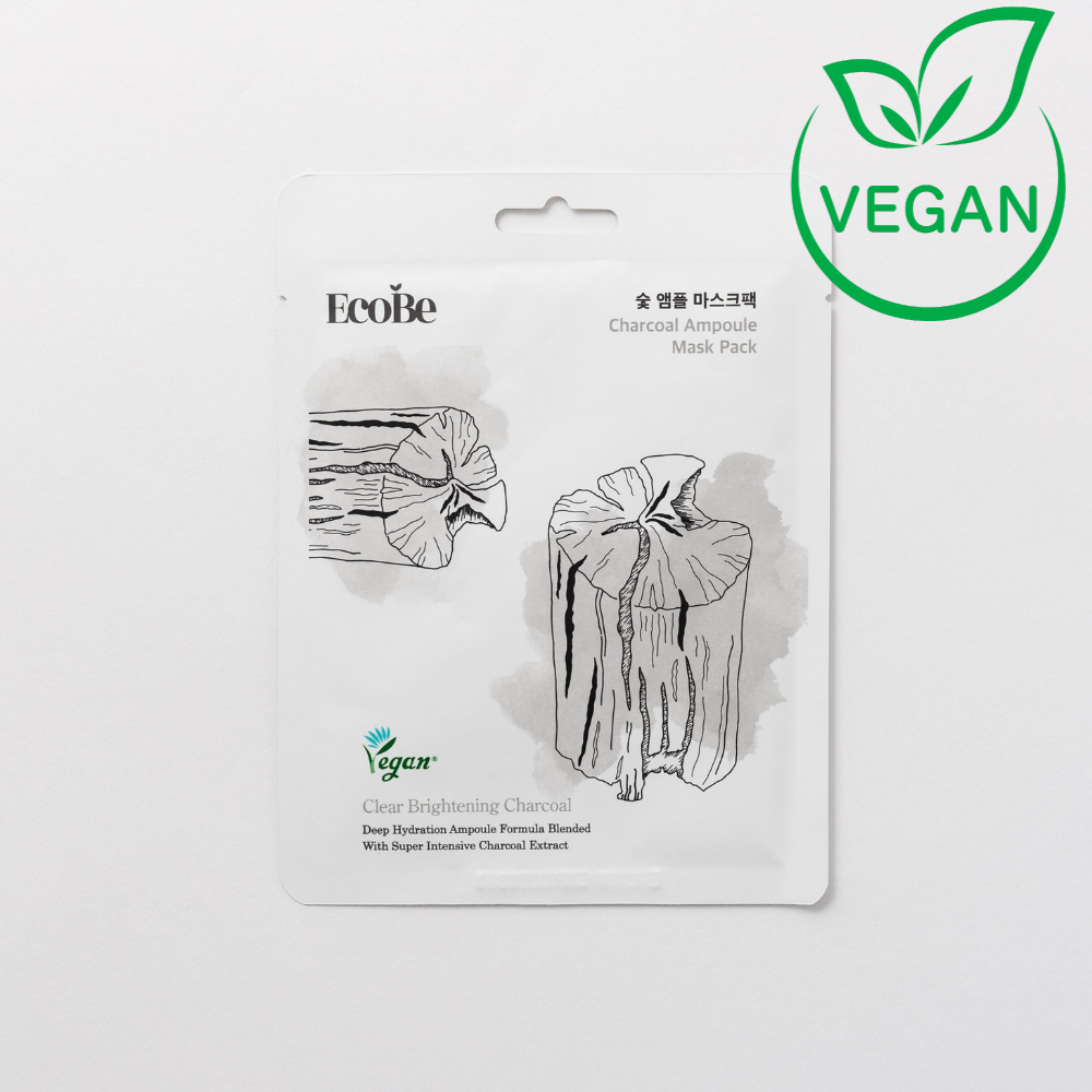 Gate-cleansing sheet mask with active carbon Ecobe Charcoal Ampoule Mask - Koreancare