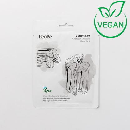 Gate-cleansing sheet mask with active carbon Ecobe Charcoal Ampoule Mask - Koreancare