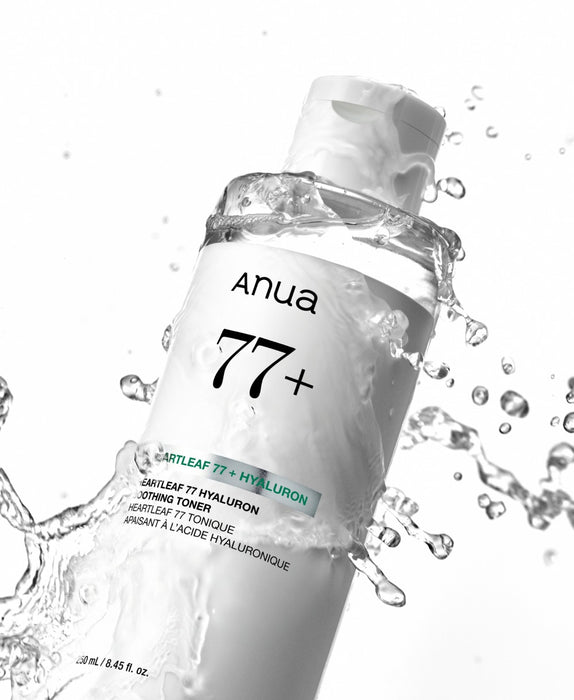 Anua Heartleaf 77% Soothing Toner bottle with product details