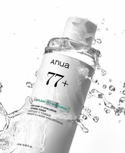 Anua Heartleaf 77% Soothing Toner bottle with product details