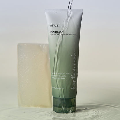 Anua Heartleaf LHA Moisture Peeling Gel 120ml aesthetic flat lay