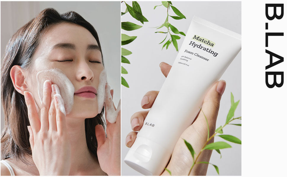 B-LAB Matcha Hydrating Foam Cleanser product packaging detail