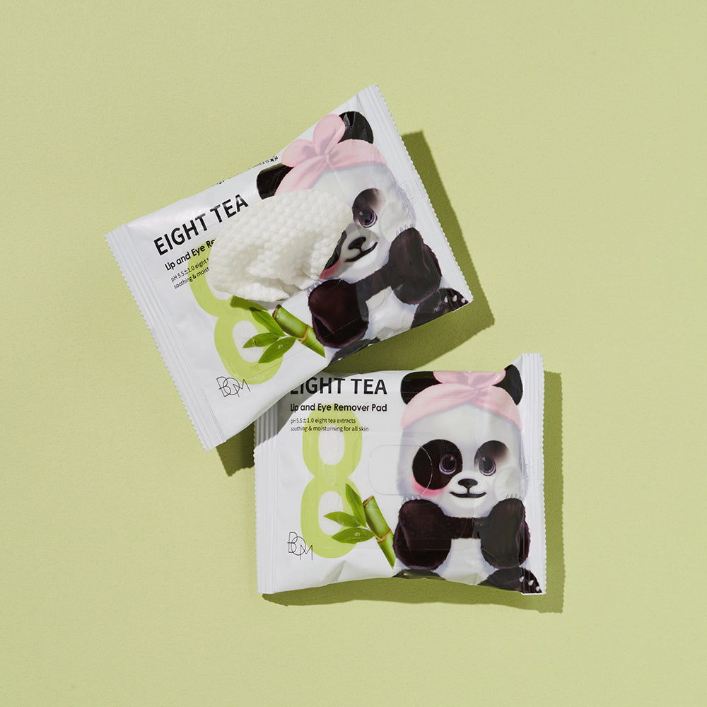 Makeup remover pads - 30pcs BOM Eight Tea Lip and Eye Remover Pad - Koreancare