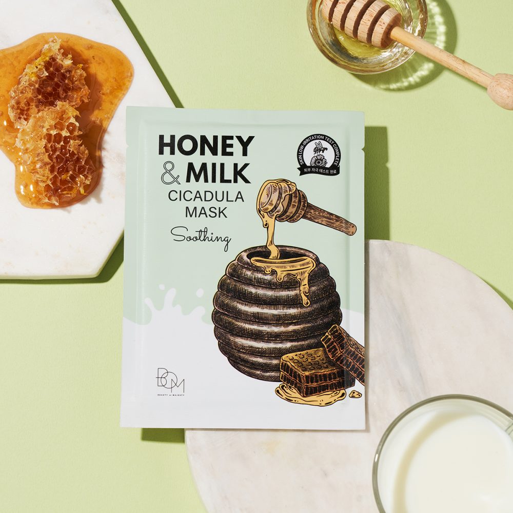 Soothing sheet mask with calendula, milk and honey BOM Honey &amp; Milk Cicadula Mask - Koreancare