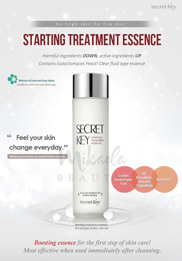 Secret Key Starting Treatment Essence with 94% Galactomyces ferment filtrate, front view
