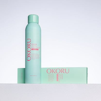 OKORU Tuberose spray body lotion, side view of the bottle