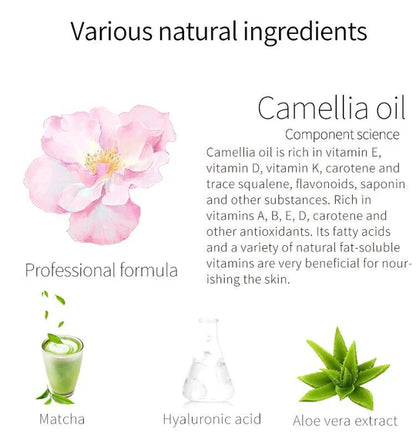 Mitomo Camellia and Matcha face sheet mask packaging back view