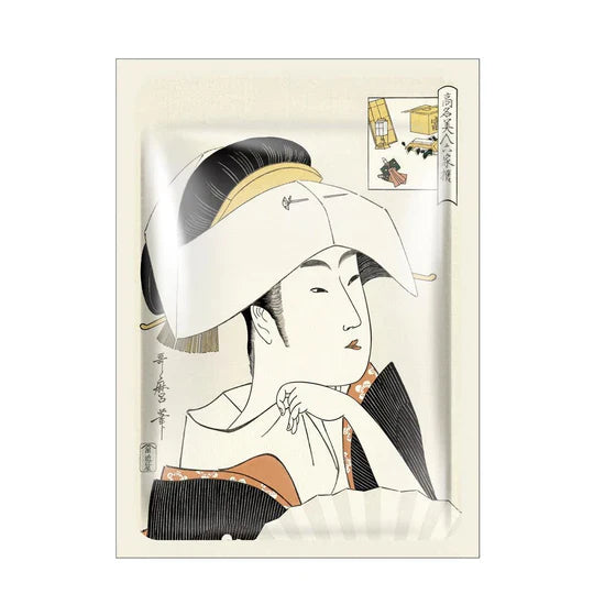Mitomo hyaluronic acid and Lithospermum sheet mask front packaging