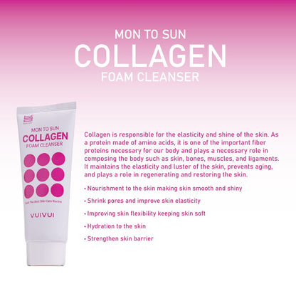 Cleansing foam with collagen Mon To Sun Foam Cleanser Collagen - Koreancare