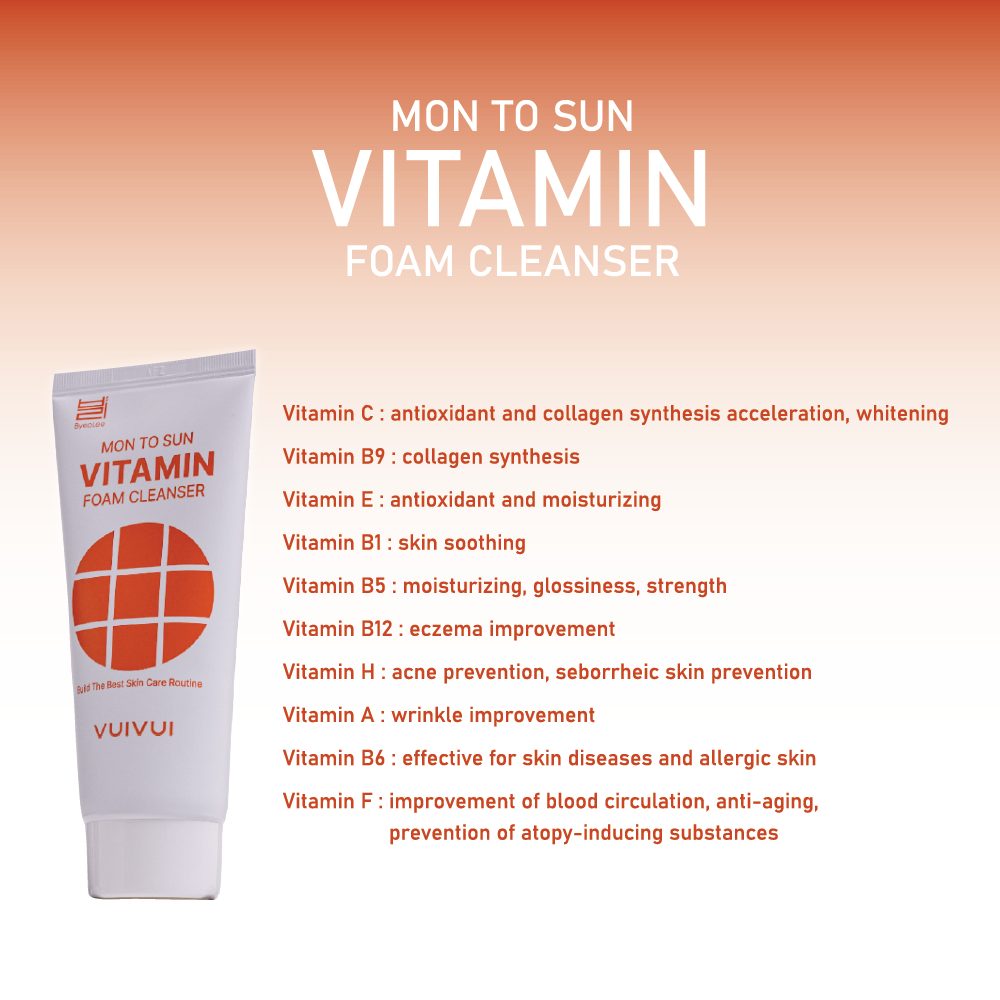 BYEOLEE Mon To Sun Vitamin Foam Cleanser tube with cap off