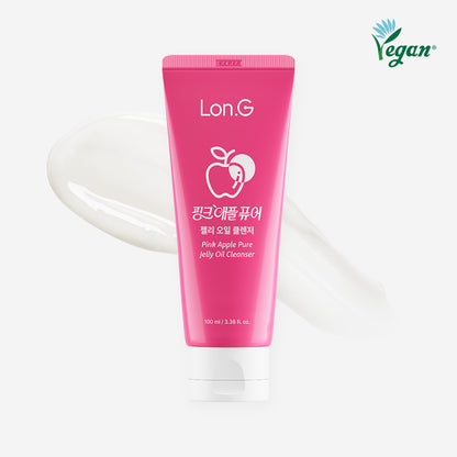 Lon.G Pink Apple Pure Jelly Oil Cleanser bottle front view