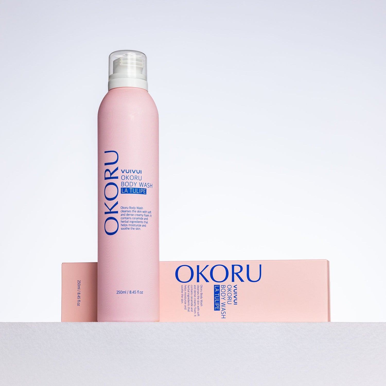 Spray shower foam with a tulip scent OKORU BODY WASH LA TULIPE - Koreancare