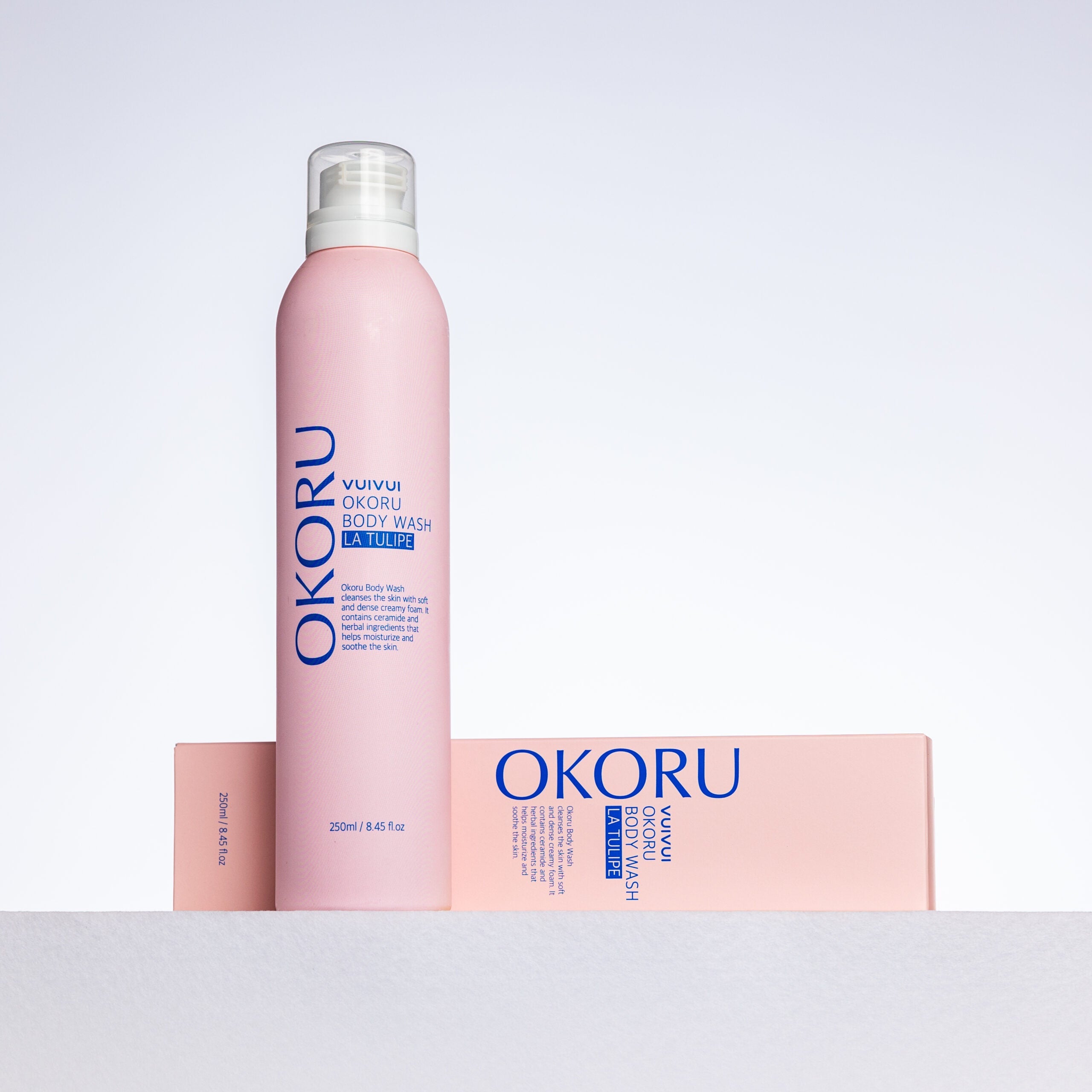 Spray shower foam with a tulip scent OKORU BODY WASH LA TULIPE - Koreancare