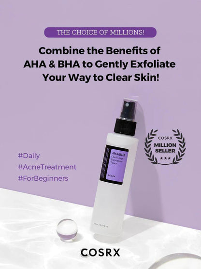Exfoliating toner COSRX - AHA/BHA Clarifying Treatment Toner - Koreancare