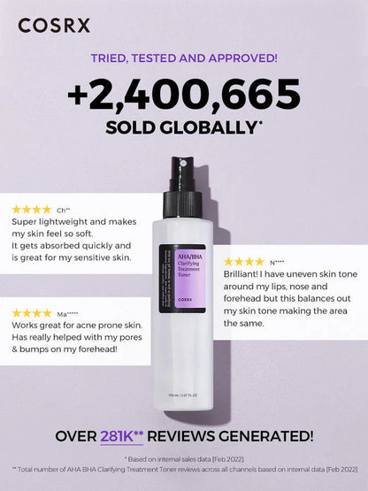 Exfoliating toner COSRX - AHA/BHA Clarifying Treatment Toner - Koreancare