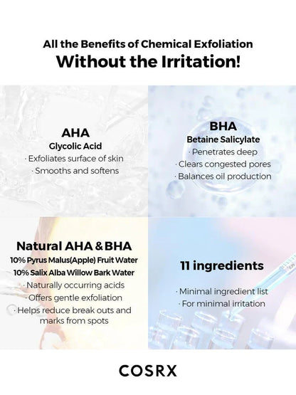 Exfoliating toner COSRX - AHA/BHA Clarifying Treatment Toner - Koreancare