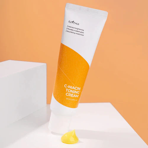 Brightening face cream for dark spots and acne scars Isntree C-Niacin Toning Cream - Koreancare