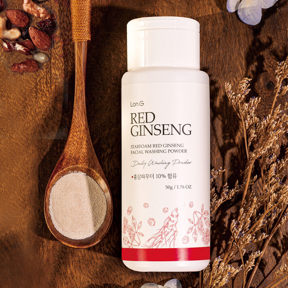 Lon.G Red Ginseng Enzyme Cleansing Powder lathered into soft foam