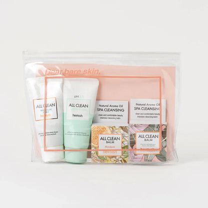 Heimish All Clean Mini Kit components laid out for travel cleansing
