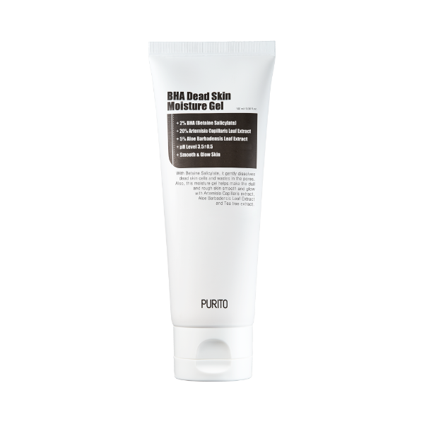 Purito BHA Dead Skin Moisture Gel exfoliating gel bottle, front view