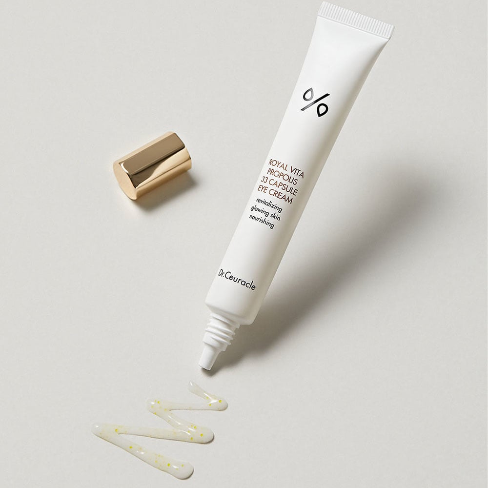 Dr. Ceuracle Royal Vita Propolis 33 Capsule Eye Cream packaging and ingredient highlights