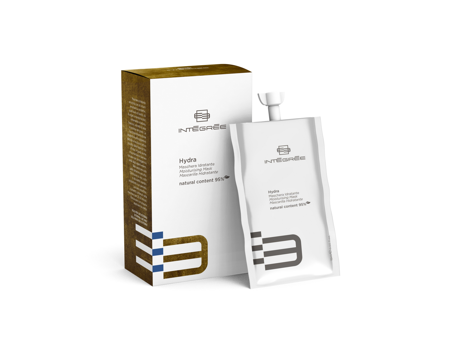 Intégrée Hydra Moisturising Mask box with 6 x 15ml sachets