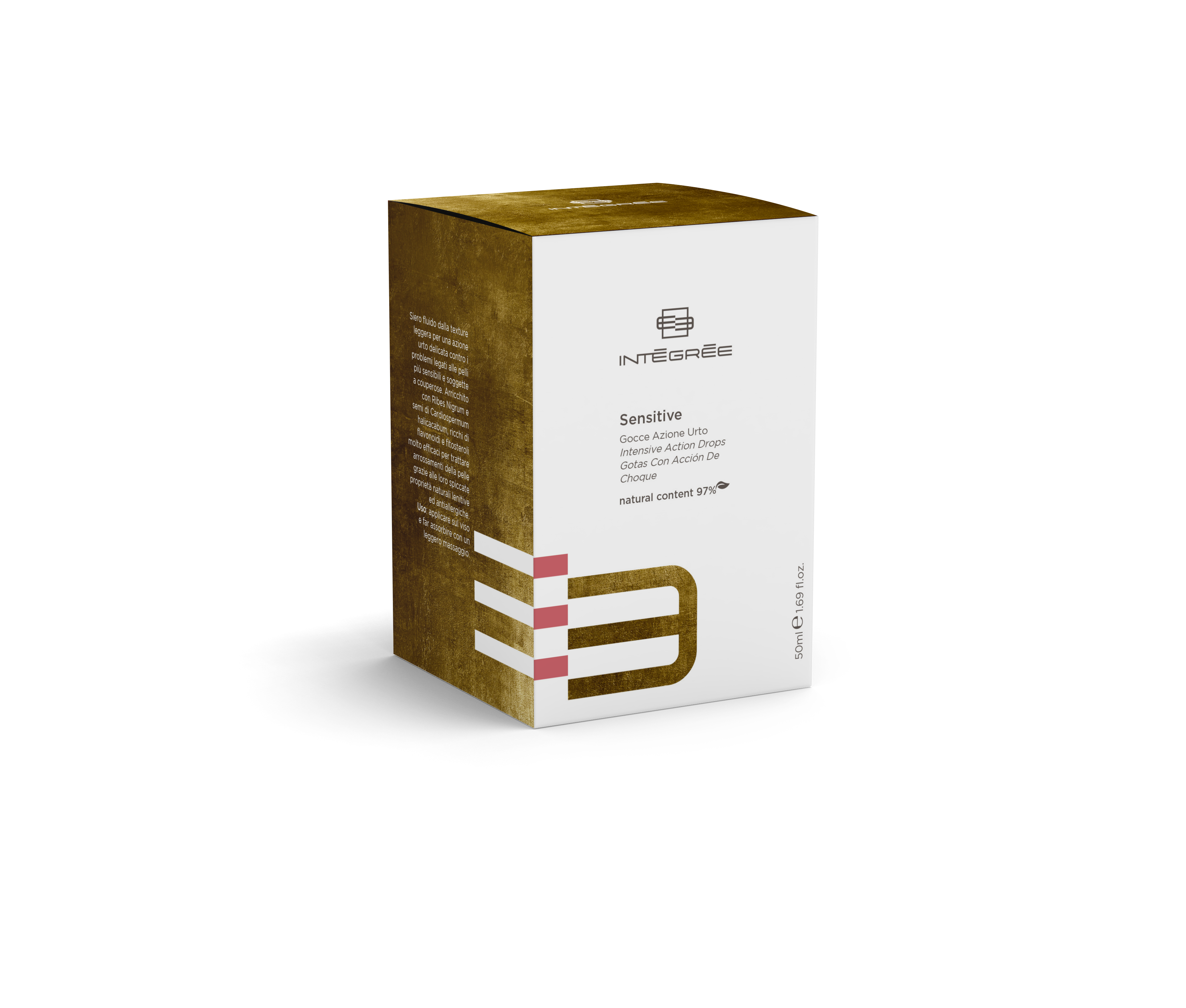INTEGREE Sensitive Intensive Action Drops serum shown with packaging