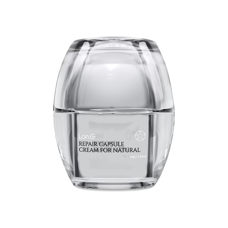 Lon.G Skinback Capsule Cream jar with pearl capsules, front view